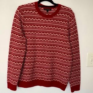 Banana Republic Red/White Fair Isle Sweater